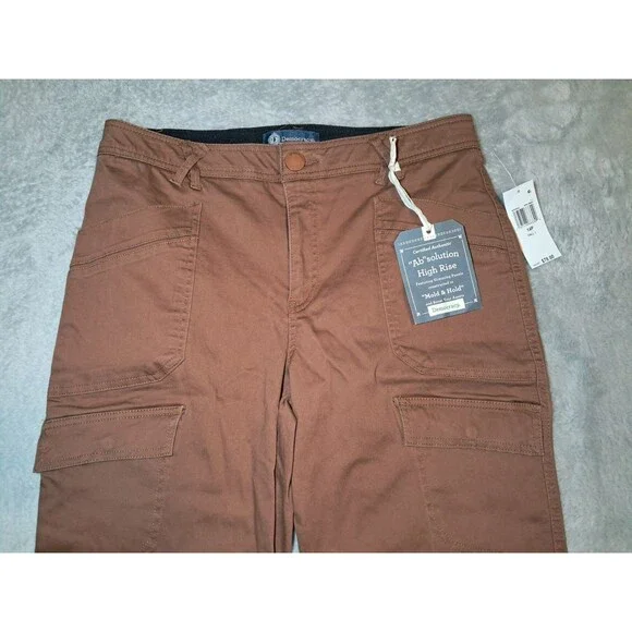 NWT Democracy "Ab"solution® High Rise Roll Cuff Cargo Utility Pant Tan 14 Petite - Picture 3 of 12